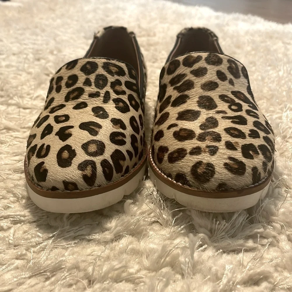 Myra Bag Women’s Slip On Sneakers Size 9 Leopard AIRY CASUAL Genuine Cowhide
